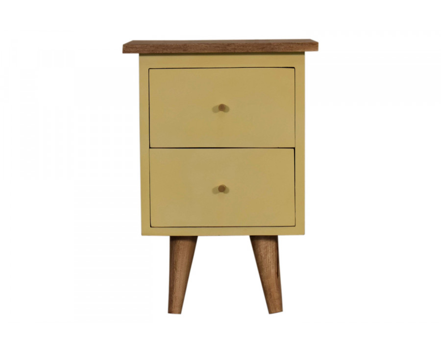 Artisan Hand Painted Bedside - Yellow