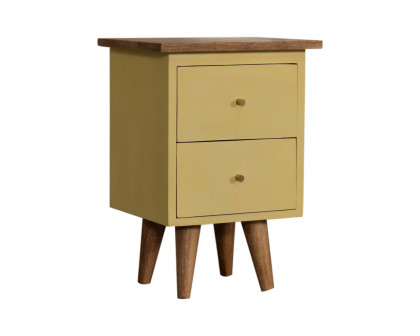 Artisan Hand Painted Bedside - Yellow