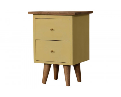 Artisan Hand Painted Bedside - Yellow