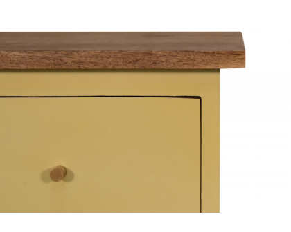 Artisan Hand Painted Bedside - Yellow