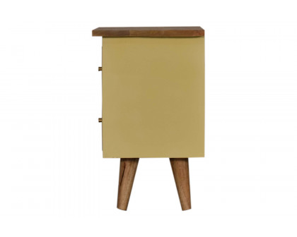 Artisan Hand Painted Bedside - Yellow