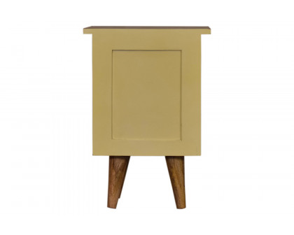 Artisan Hand Painted Bedside - Yellow