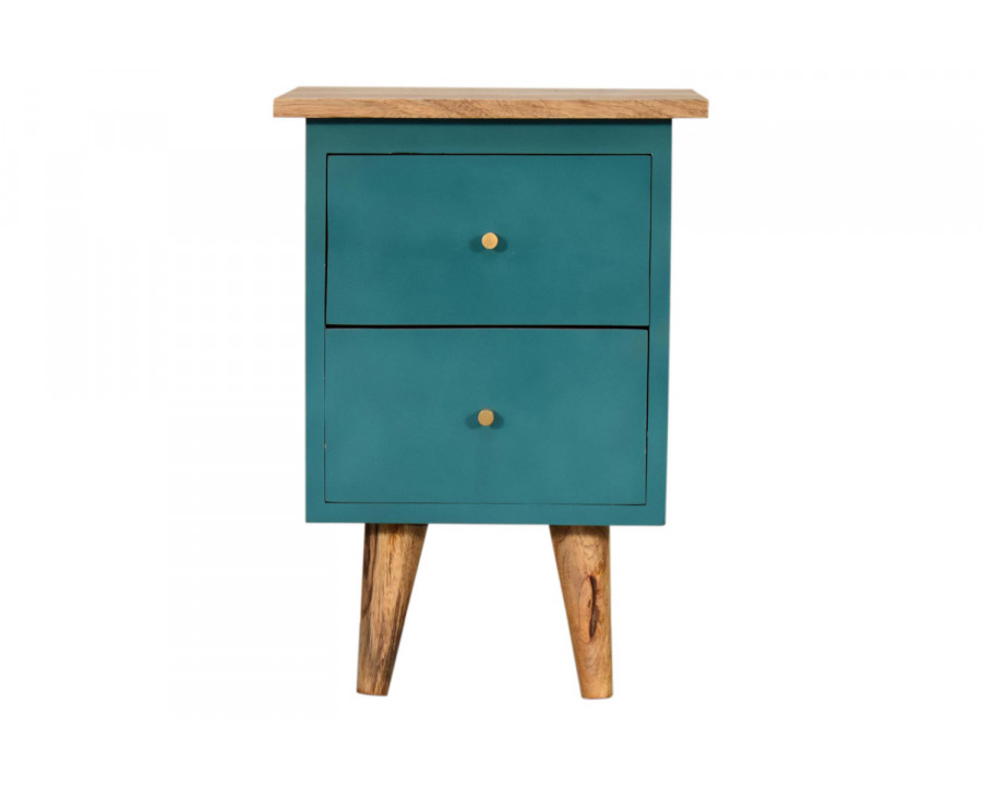 Artisan Hand Painted Bedside - Teal