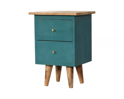 Artisan Hand Painted Bedside - Teal