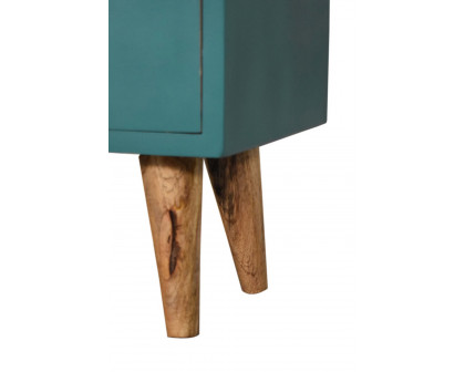 Artisan Hand Painted Bedside - Teal