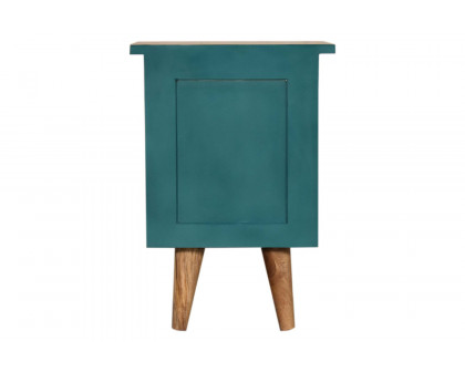 Artisan Hand Painted Bedside - Teal