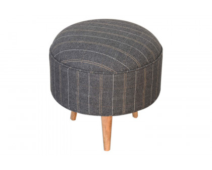 Artisan Nordic Style Footstool - Pewter, Tweed