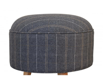 Artisan Nordic Style Footstool - Pewter, Tweed