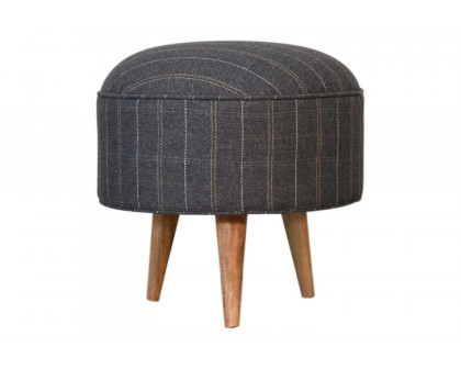 Artisan Nordic Style Footstool - Pewter, Tweed