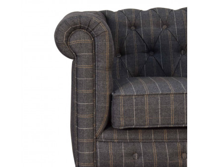 Artisan Chesterfield Armchair - Pewter, Tweed