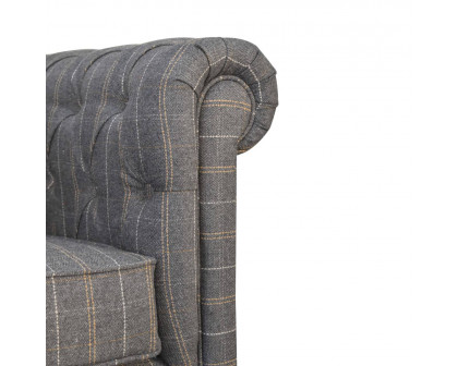 Artisan Chesterfield Armchair - Pewter, Tweed