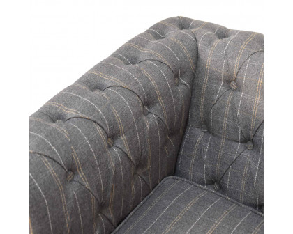 Artisan Chesterfield Armchair - Pewter, Tweed