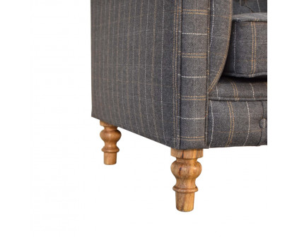 Artisan Chesterfield Armchair - Pewter, Tweed