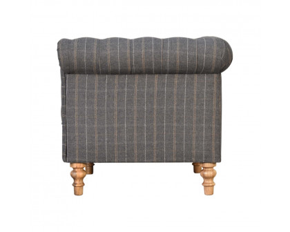 Artisan Chesterfield Armchair - Pewter, Tweed