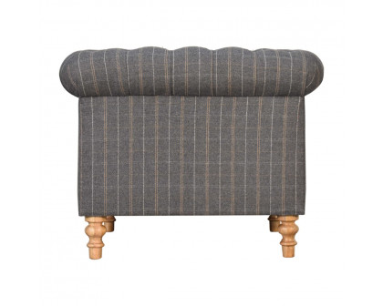 Artisan Chesterfield Armchair - Pewter, Tweed