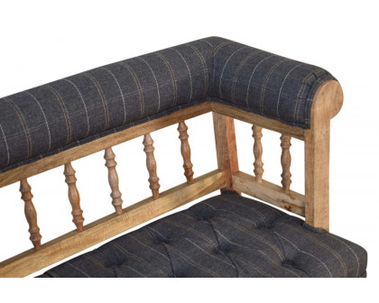 Artisan Deep Button Hallway Bench - Pewter Tweed