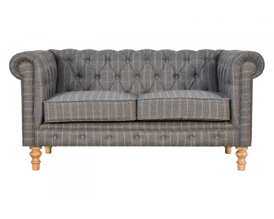 Artisan Chesterfield Sofa with 2 Seater - Pewter, Tweed