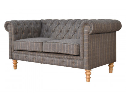 Artisan Chesterfield Sofa with 2 Seater - Pewter, Tweed