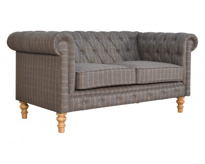 Artisan Chesterfield Sofa with 2 Seater - Pewter, Tweed