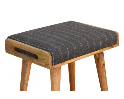 Artisan Tray Style Footstool - Pewter Tweed