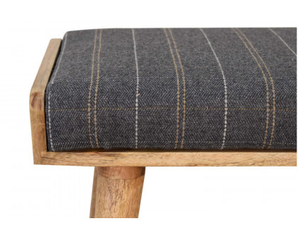 Artisan Tray Style Footstool - Pewter Tweed