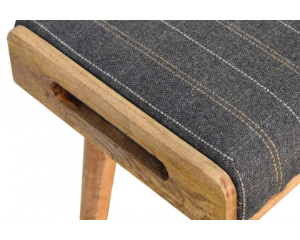 Artisan Tray Style Footstool - Pewter Tweed