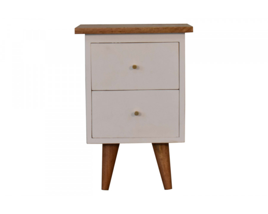 Artisan Hand Painted Bedside - White