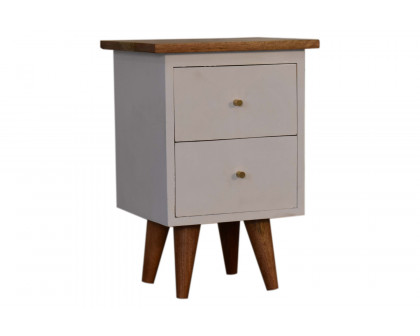 Artisan Hand Painted Bedside - White