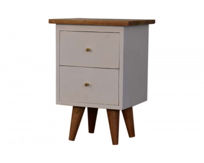 Artisan Hand Painted Bedside - White