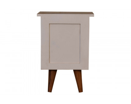 Artisan Hand Painted Bedside - White