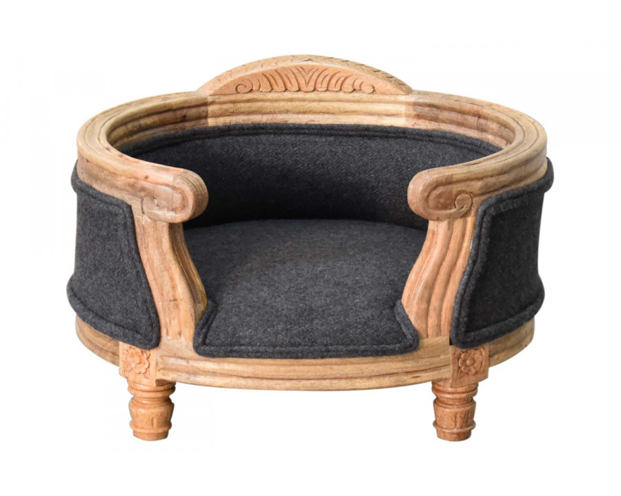 Artisan - Carved Battleship Tweed Pet Bed