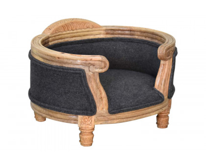 Artisan - Carved Battleship Tweed Pet Bed