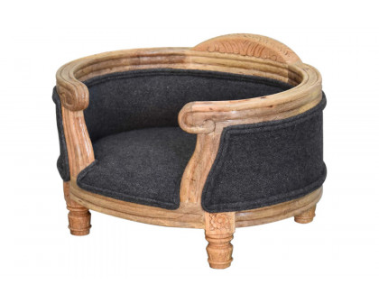 Artisan - Carved Battleship Tweed Pet Bed