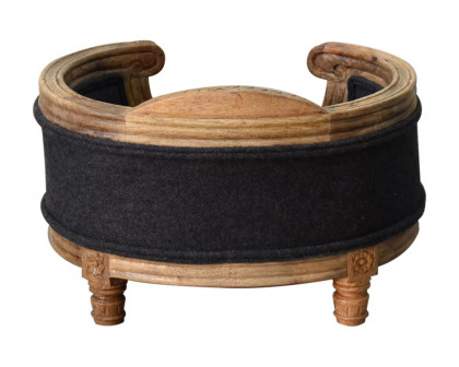 Artisan - Carved Battleship Tweed Pet Bed