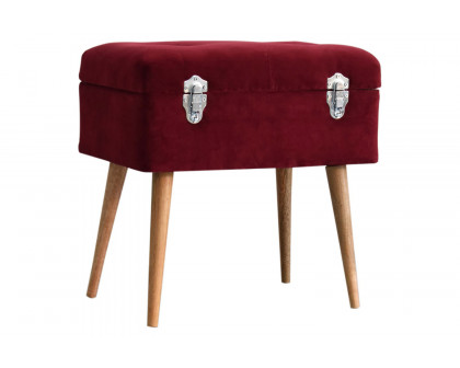 Artisan - Wine Velvet Lid-up Footstool