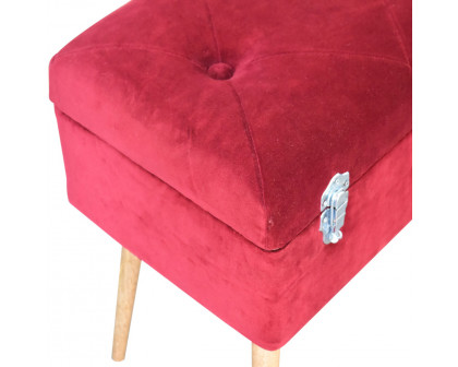 Artisan - Wine Velvet Lid-up Footstool