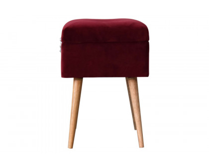 Artisan - Wine Velvet Lid-up Footstool