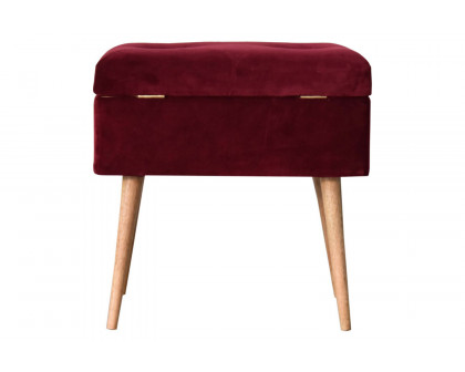 Artisan - Wine Velvet Lid-up Footstool