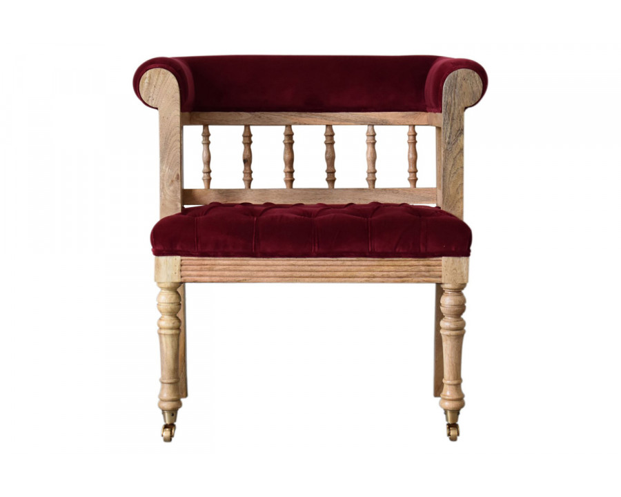 Artisan - Wine Red Mini Deep Button Hallway Chair