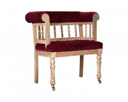 Artisan - Wine Red Mini Deep Button Hallway Chair