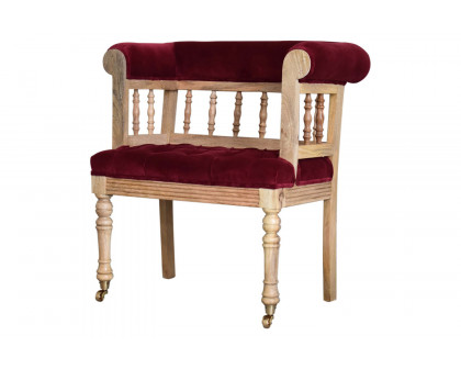 Artisan - Wine Red Mini Deep Button Hallway Chair