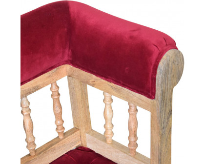 Artisan - Wine Red Mini Deep Button Hallway Chair