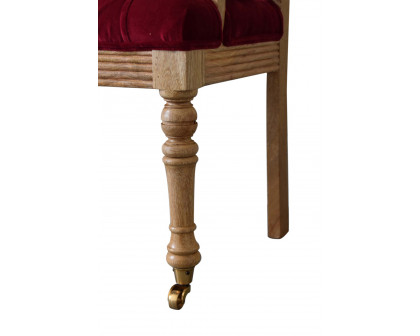 Artisan - Wine Red Mini Deep Button Hallway Chair