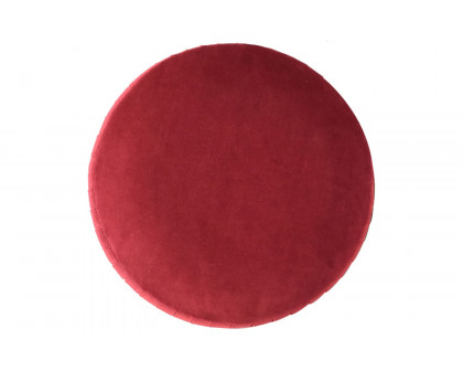 Artisan Footstool with Base - Cotton Velvet, Wine Red, Gold