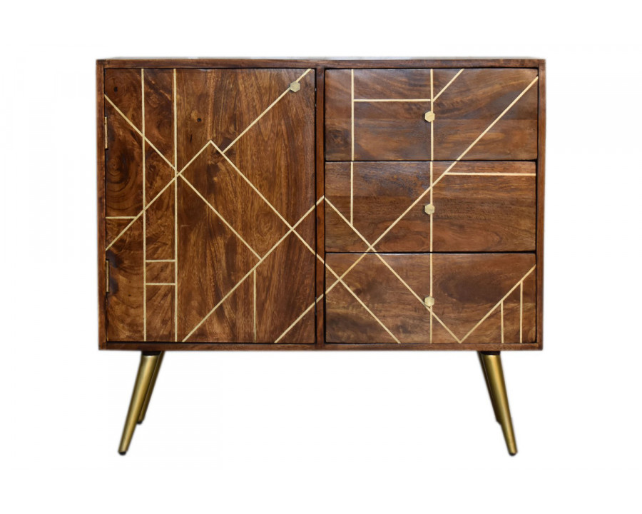 Artisan - Gold Inlay Cabinet in Chestnut