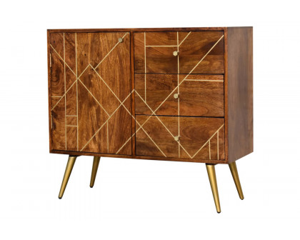 Artisan - Gold Inlay Cabinet in Chestnut