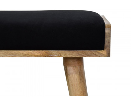 Artisan Tray Style Footstool - Velvet, Black