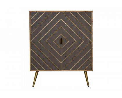 Artisan - Inlay Cabinet in Sleek Cement Brass