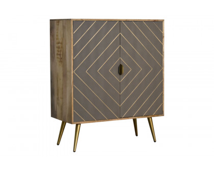 Artisan - Inlay Cabinet in Sleek Cement Brass