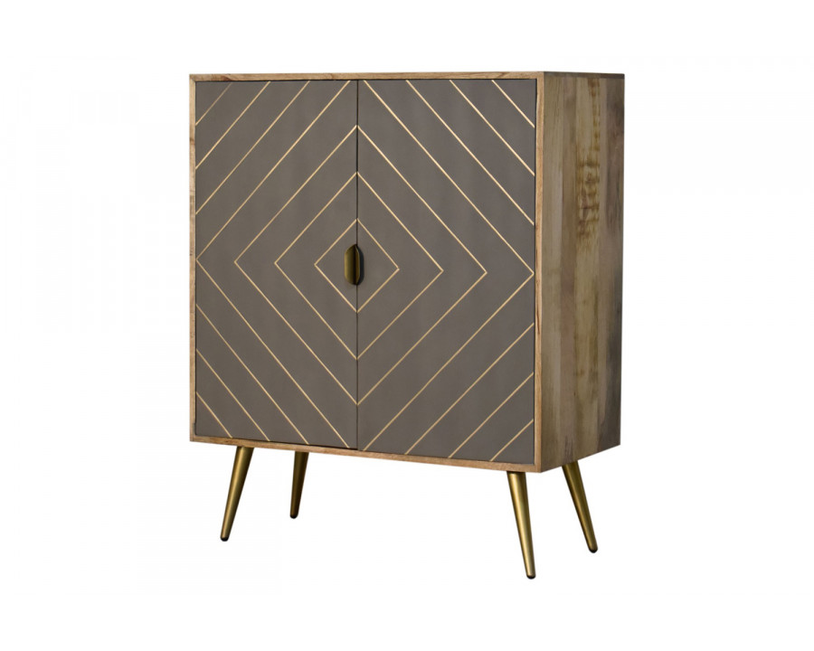 Artisan - Inlay Cabinet in Sleek Cement Brass